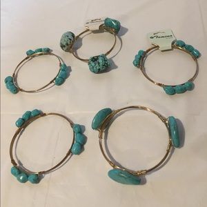 5 Turquoise Bracelets Size Small